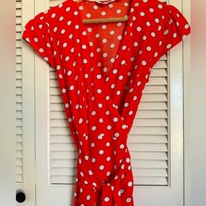 Super cute Boden Antonia polkadot wrap dress